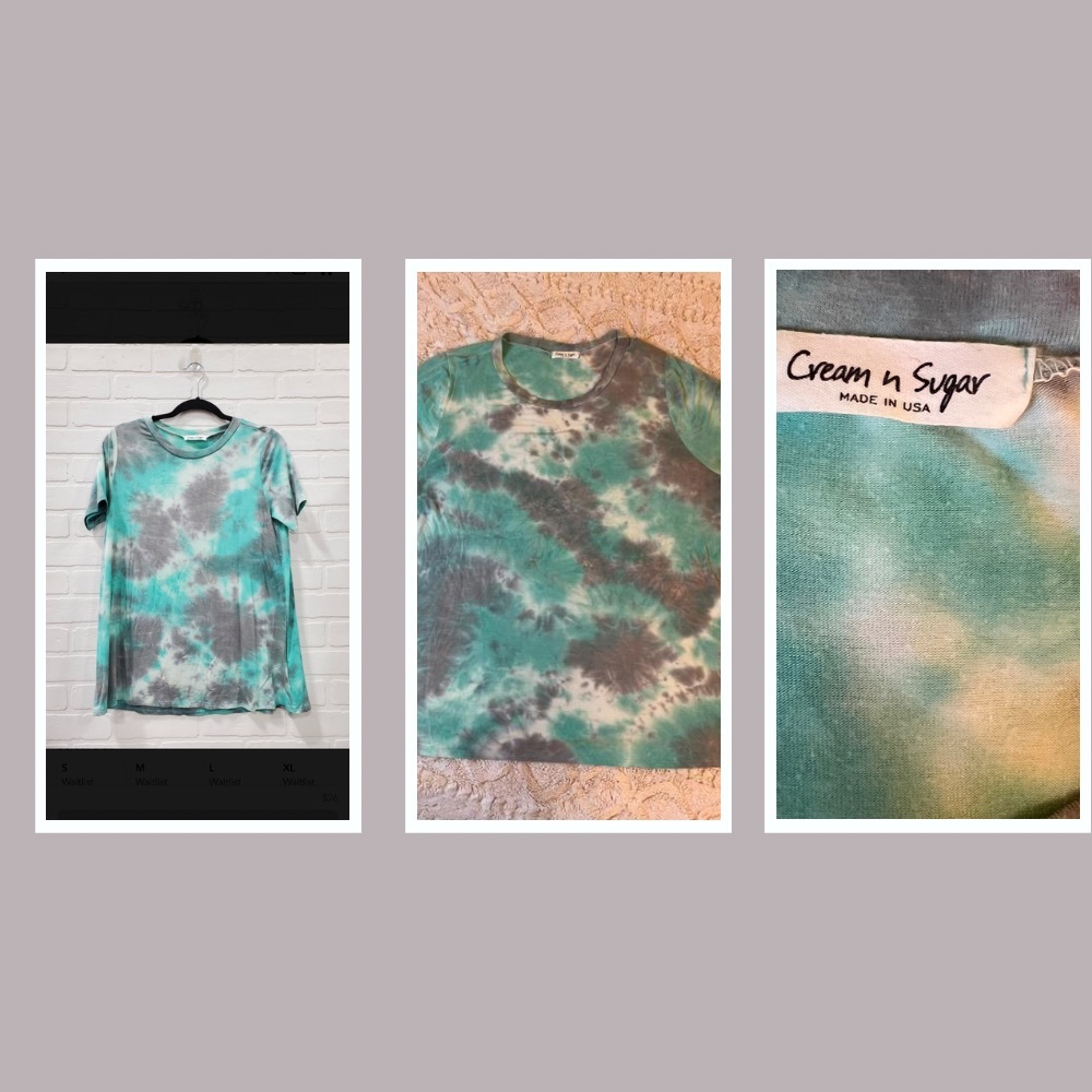 Tie Dye Top in Mint - Size XL